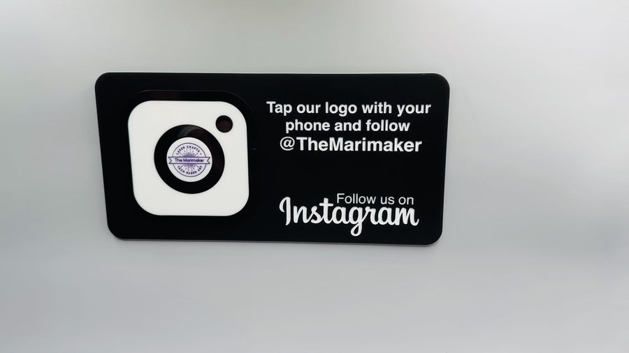 Custom wall "Tap and Follow" Instagram Sign